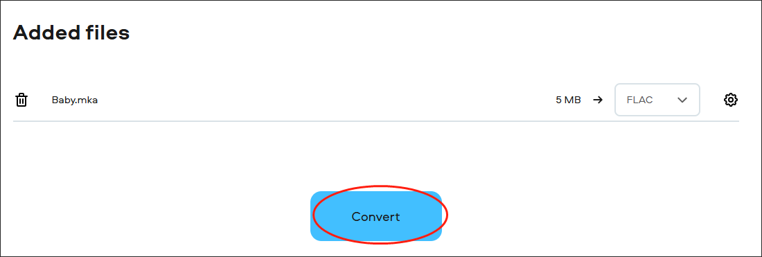 Click on the Convert button in Movavi to begin the conversion from MKA to FLAC