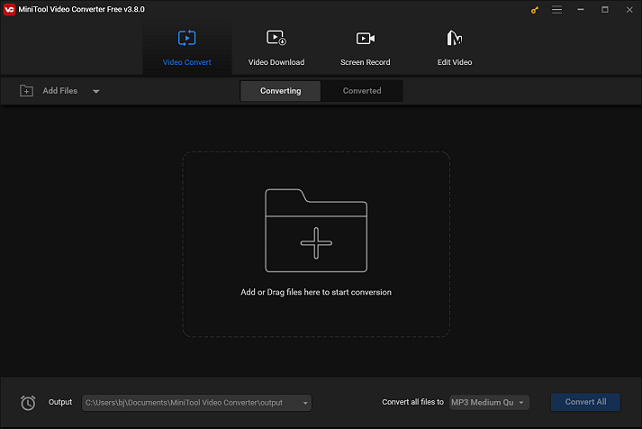 The main interface of MiniTool Video Converter