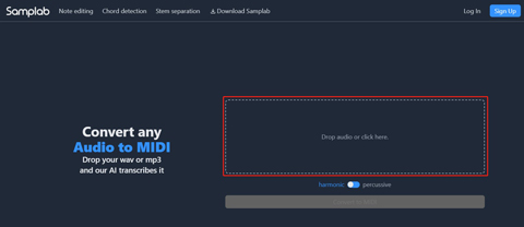 Import the target OGG file to Samplab for OGG to MIDI conversion