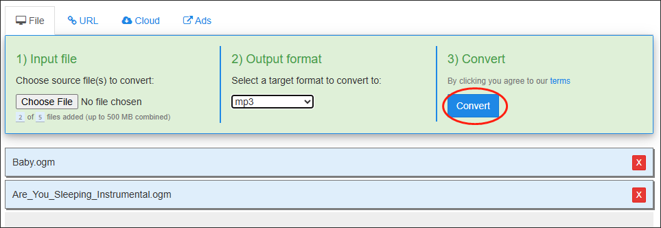 Click on the Convert button in Free File Converter to begin the conversion from OGM to MP3