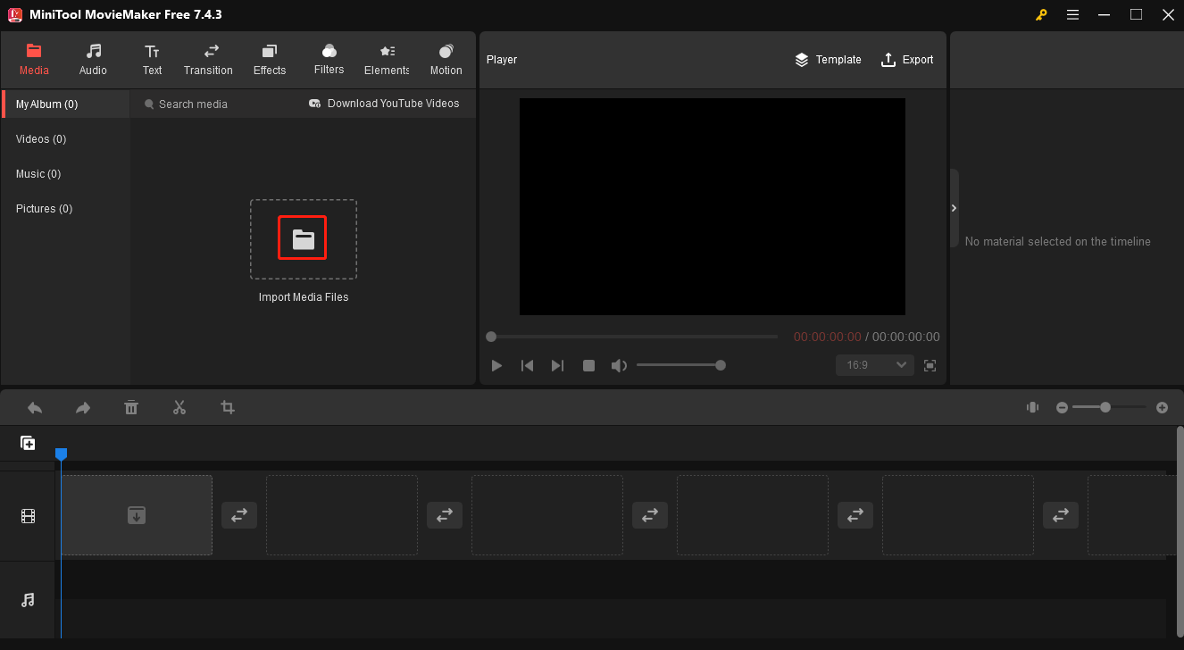 Click on the document icon in MiniTool MovieMaker to upload your MKV file