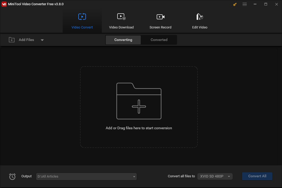 The Video Convert module of MiniTool Video Converter