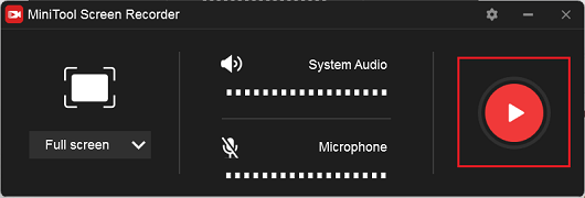 Click the Record button in MiniTool Screen Recorder for screen recording on Panasonic Toughbook Laptops