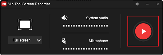 Click the red Record button in MiniTool Screen Recorder for recording