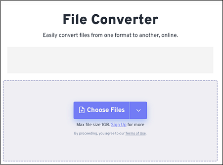 The main interface of FreeConvert