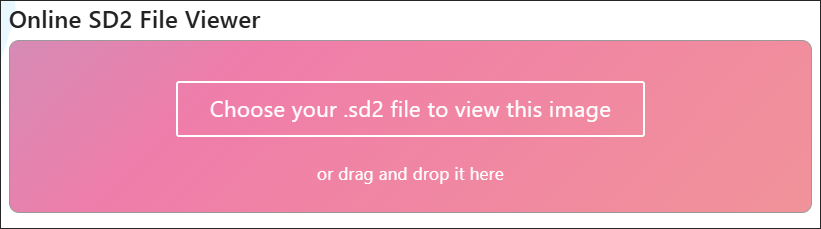 The main interface of the online SD2 file viewer