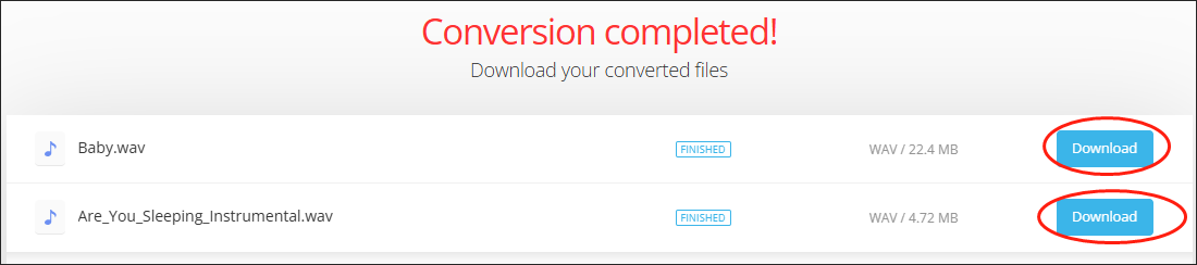 Click on the Download button in Convertio to download and check your converted files