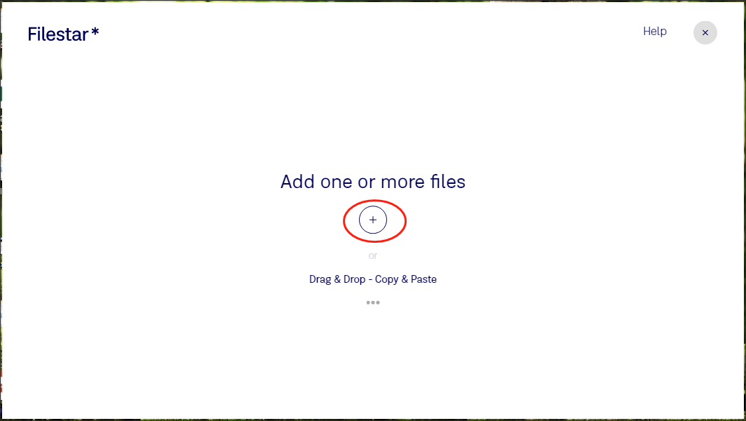 Click on the plus icon in Filestar to import your SPX file