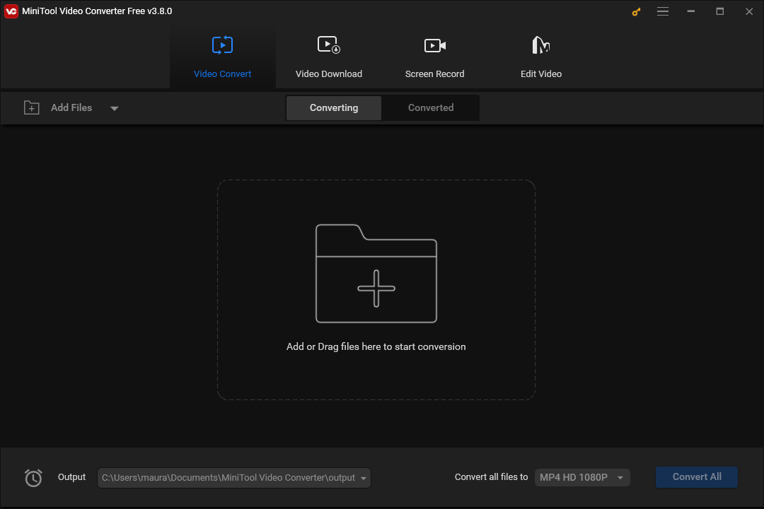 Hauptoberfläche von MiniTool Video Converter