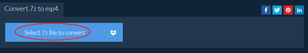 Click on Select 7z file to convert in ezyZip to upload your 7z file