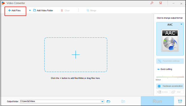 Click the Add Files button to import the AMV file in HD Video Converter Factory Pro for format conversion