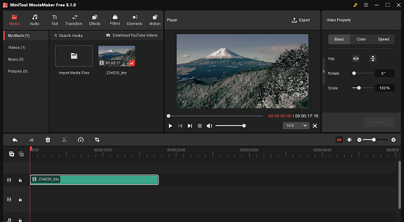 MiniTool MovieMaker’s main interface