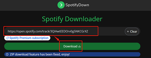 Paste the target link in Spotify Downloader for music downloading