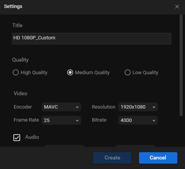 Adjust some settings in the Settings window for format conversion in MiniTool Video Converter