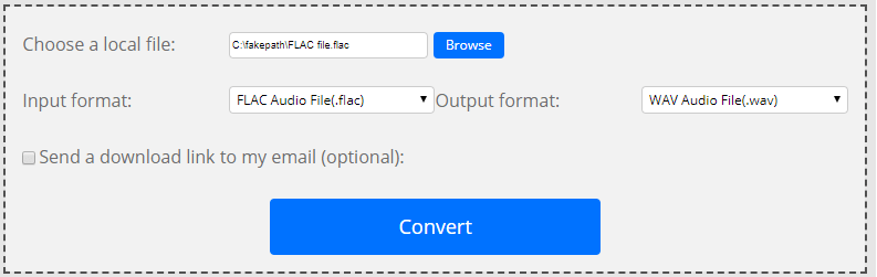 ConvertFilesでFLACをWAVに変換する