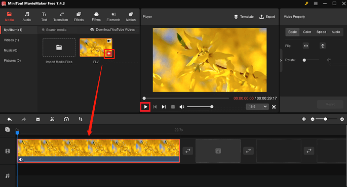 FLV-Datei mit MiniTool MovieMaker abspielen