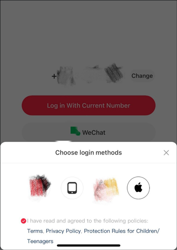 Choose to create a RedNote account using a phone number or others