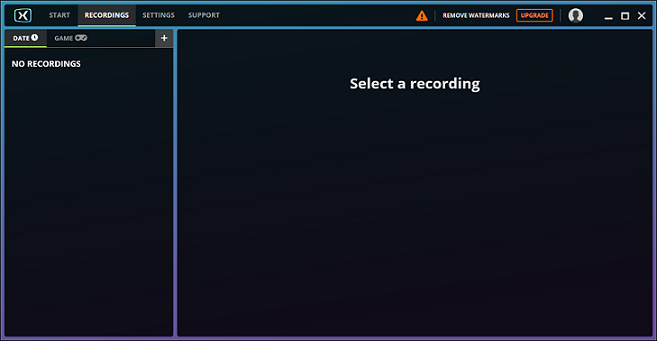 Oberfläche von FBX Game Recorder