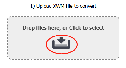 Click on the inverted arrow icon in CoolUtils to upload your XWM file