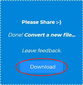 Click on the Download button in Converter App to download and check your converted file