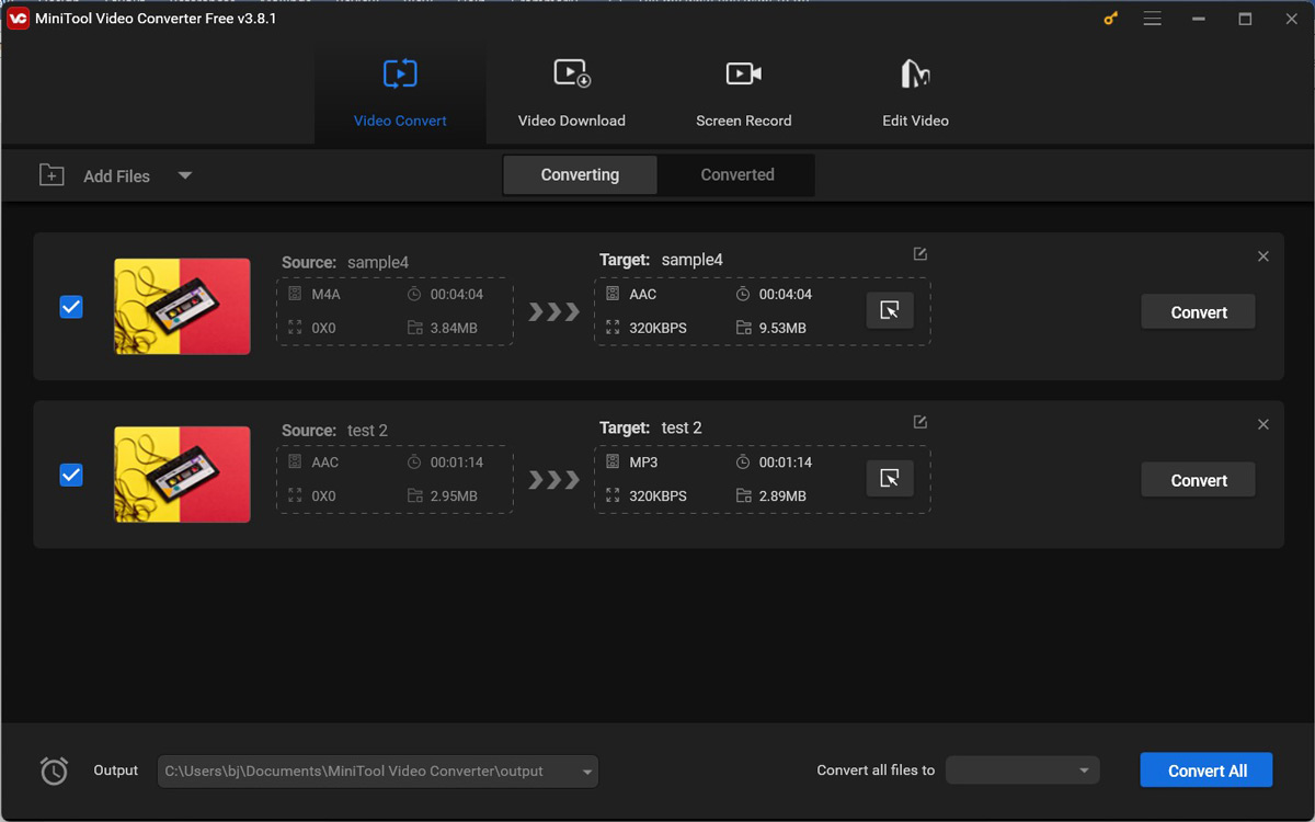 The main interface of MiniTool Video Converter