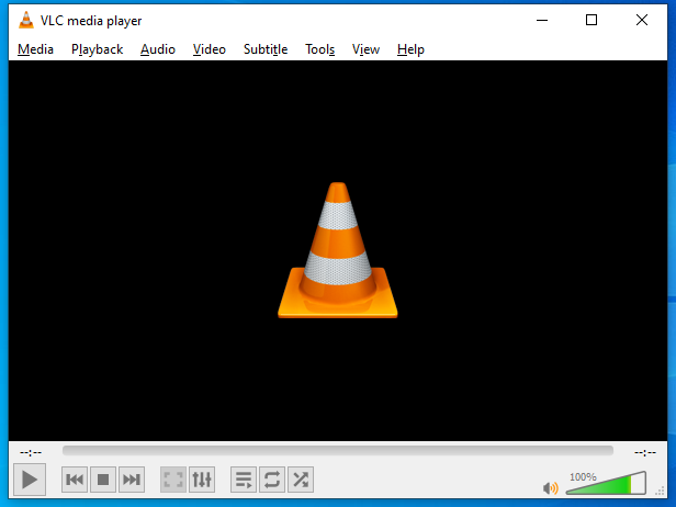 The user interface of the VLC media player