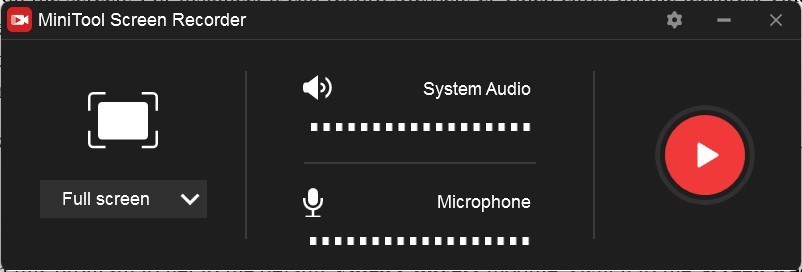 Adjust recording settings on the MiniTool Screen Recorder panel