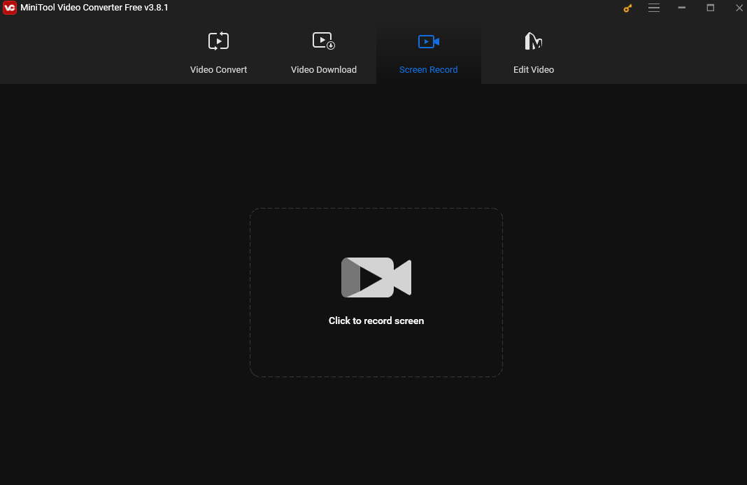The Screen Record tab of MiniTool Video Converter