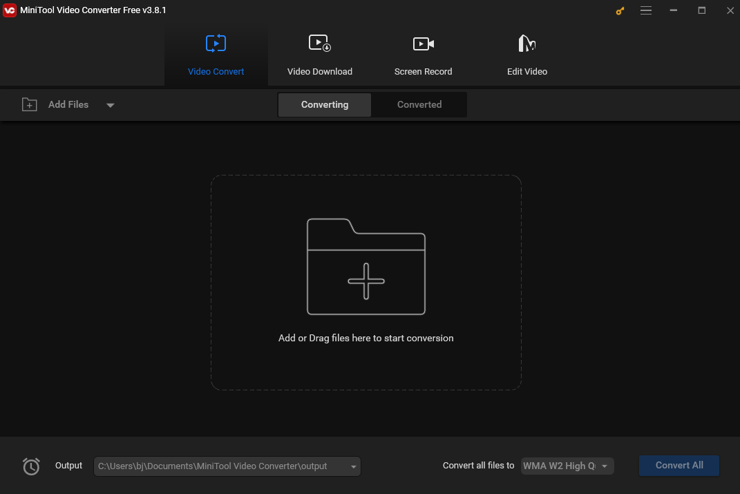 The main interface of MiniTool Video Converter