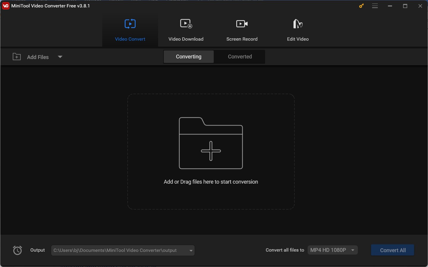 The main interface of MiniTool Video Converter