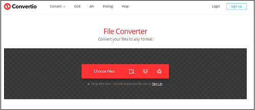 Convertio’s interface