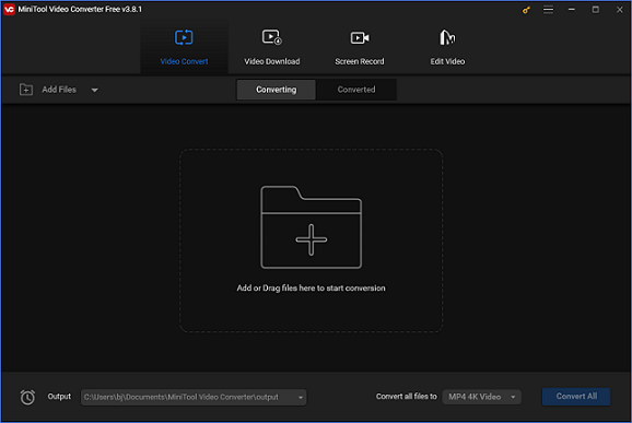 The user interface of MiniTool Video Converter