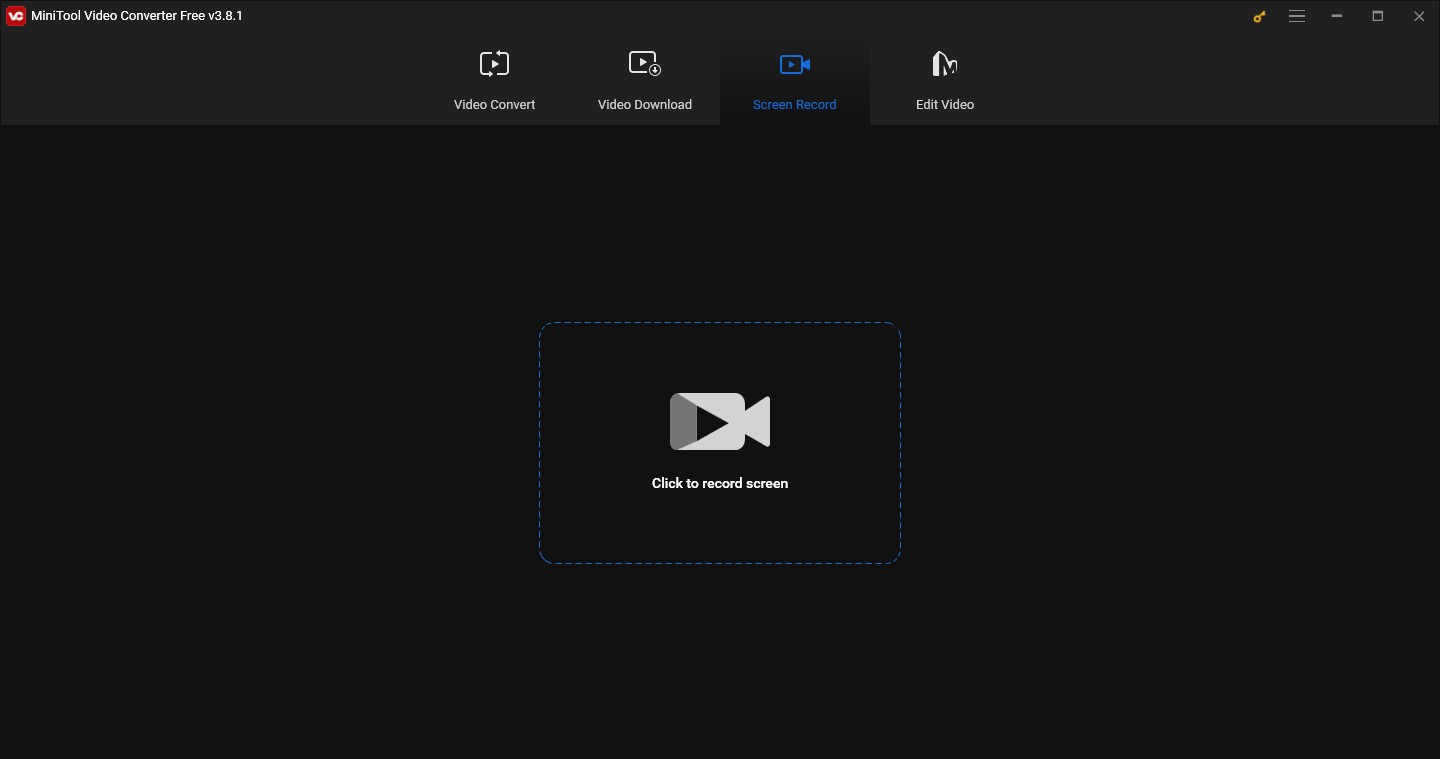 The Screen Record page of MiniTool Video Converter