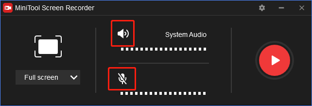 Control the audio source in MiniTool Screen Recorder for screen recording on Google Chat