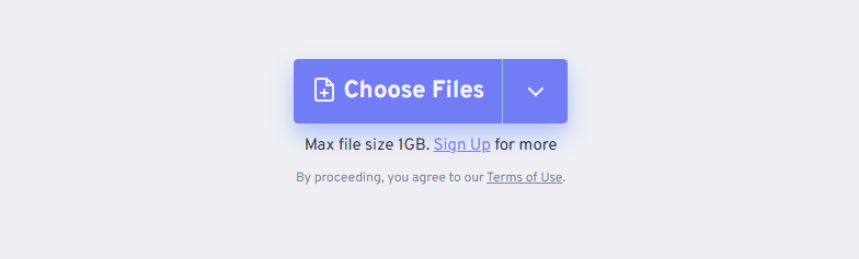 On the FreeConvert homepage, click on the Choose Files to load the ASF file from your local storage