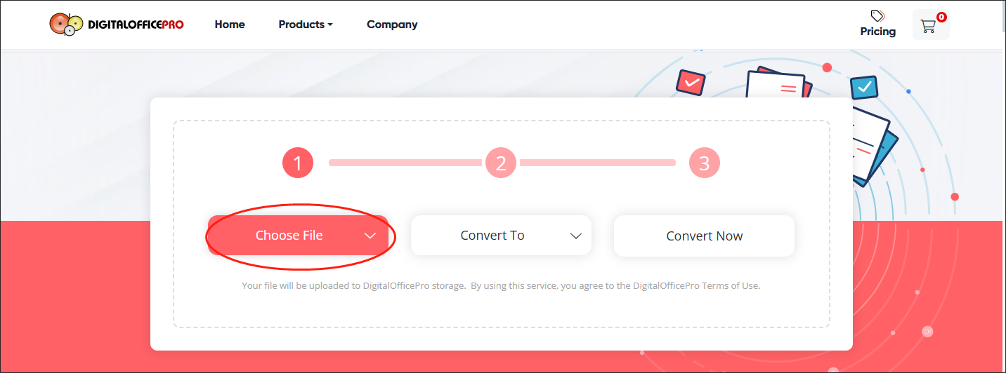 Click on Choose File in DigitalOfficePro to upload your EPUB file