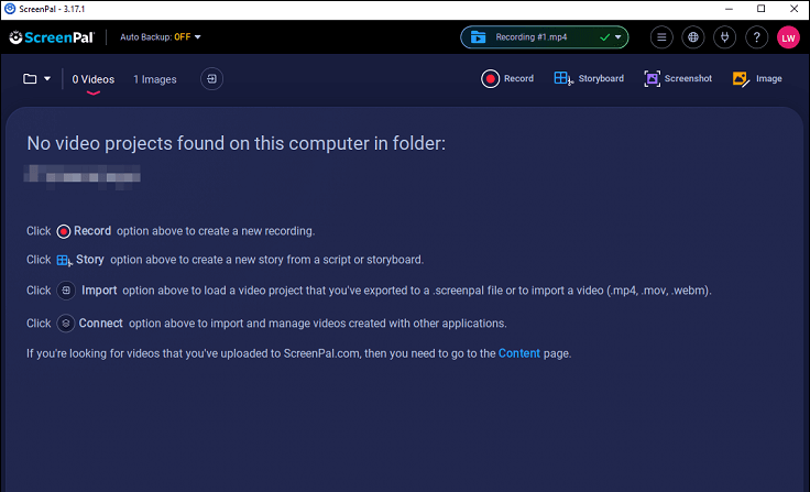 The user interface of ScreenPal