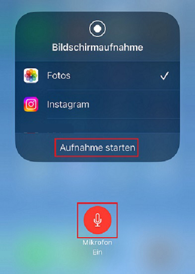 Mikrofon vor der Aufnahme auf dem iPhone einschalten
