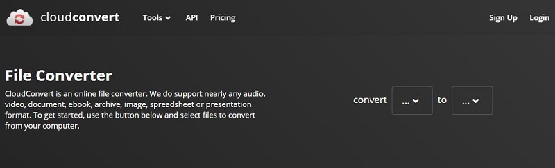 The user interface of CloudConvert
