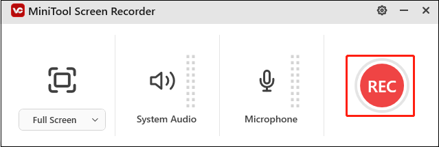 Click the REC button in MiniTool Screen Recorder to start recording