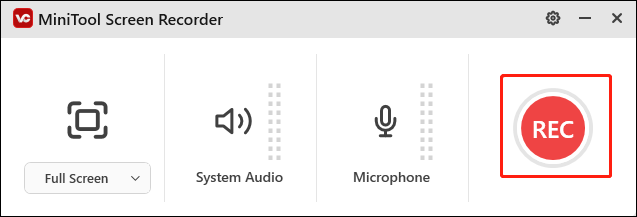 Click the REC button in MiniTool Screen Recorder to start recording