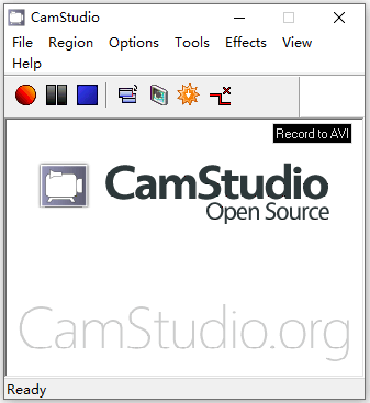 The main interface of Camstudio