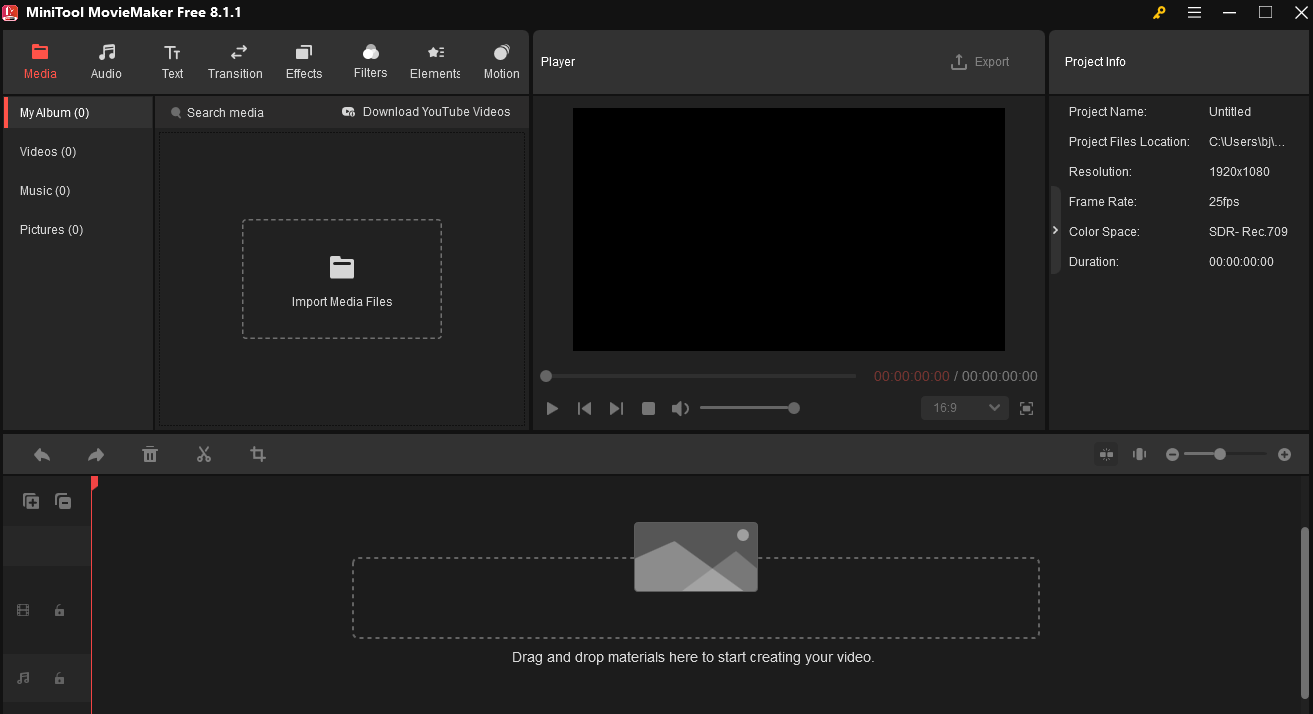 Click Import Media Files to add your recording