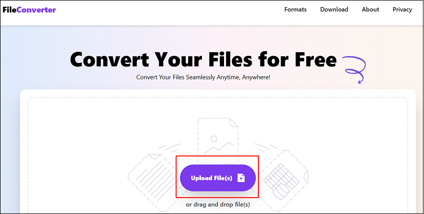 Click the Upload File(s) button in file-converter.org to import the 3GA file