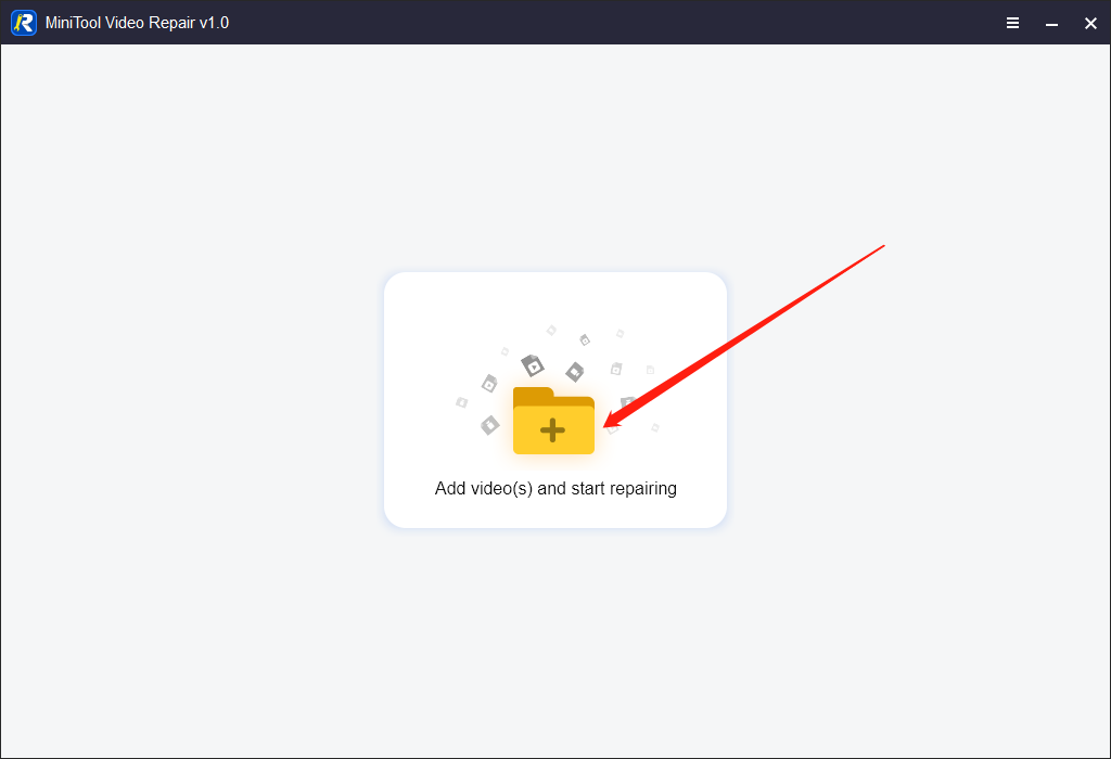 Click on the document icon in MiniTool Video Repair to import your MP4 files