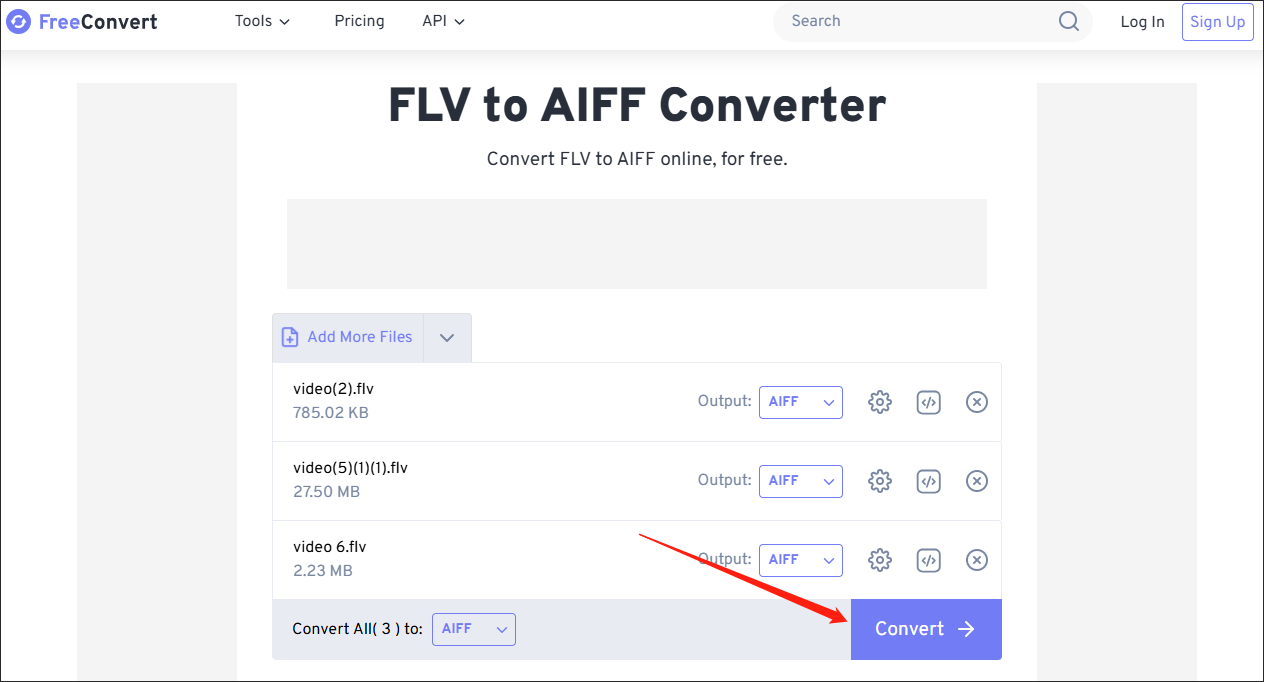 Click on the Convert button in FreeConvert to begin the conversion tasks