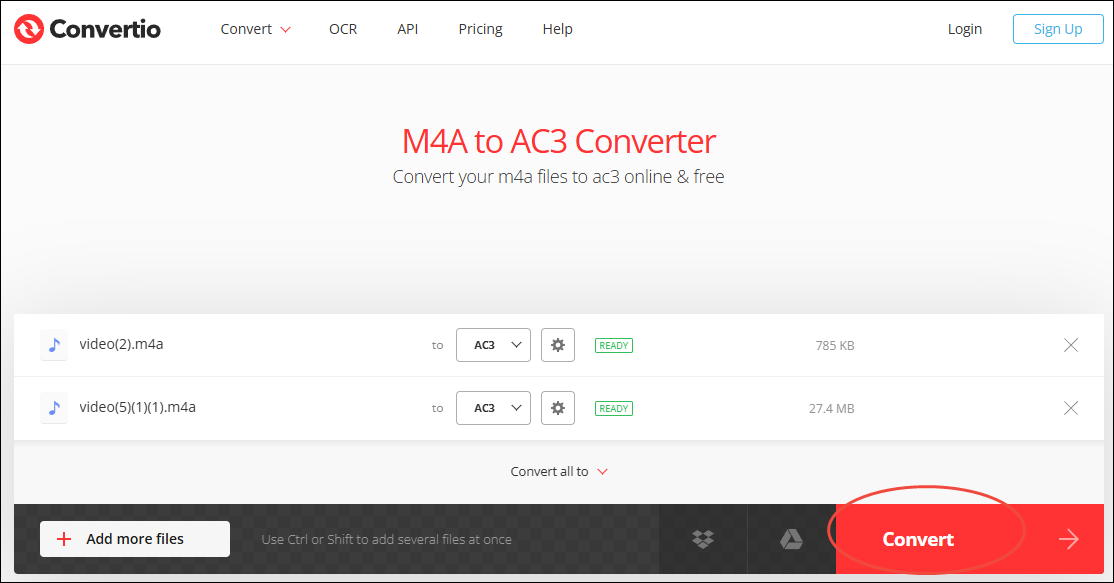 Click on Convert in Convertio to begin the conversion process