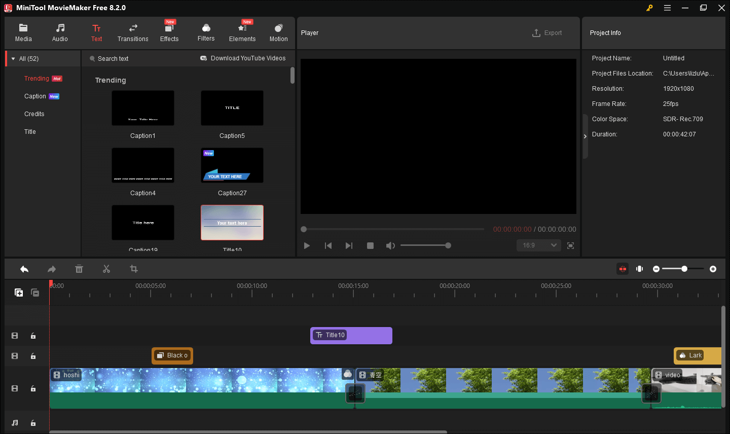 MiniTool MovieMakerでMOV動画を編集する