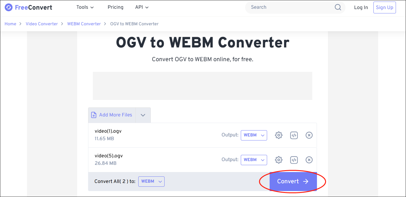 Click on Convert in FreeConvert to begin your conversion tasks