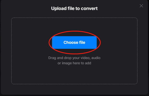 Click on Choose file in Clideo to import your AIFF file
